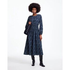 Madewell Blue and Black Midi Dress